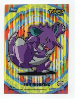 Topps Chrome Pokemon Nidoking 2 of 10 Blue Logo Rare - Image 1