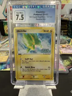 2006 POKEMON EX CRYSTAL GUARDIANS, REVERSE HOLO #52/100 ELECTRIKE CGC 7.5 - Image 1