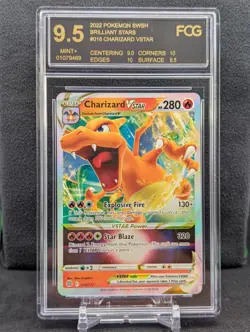 Charizard VSTAR 018/172 Brilliant Stars Ultra Rare FCG 9.5 Pokemon TCG - Image 1