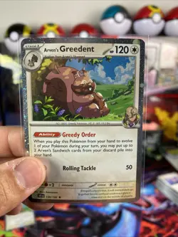 Pokemon Arven's Greedent 159/182 Destined Rivals Cosmo Holo Blister Exclusive NM - Image 1