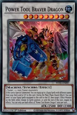 POTE-EN097 POWER TOOL BRAVER DRAGON SUPER RARE 1ST EDITION YuGiOh CARD - Image 1