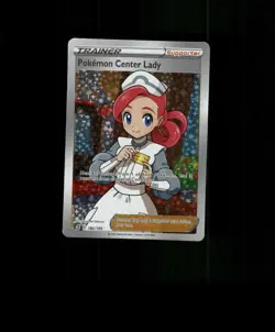 FAN-ART READ DESCRIPTION BELOW HOLO Pokemon Center Lady Trainer Card p1 - Image 1