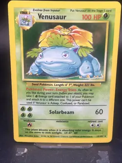 Pokemon TCG Venusaur Base Set Holo Unlimited Rare Card 15/102 1999 WOTC (2) - Image 1