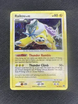 Pokemon 2007 Raikou Diamond Pearl Secret Wonders Holo Card - Image 1