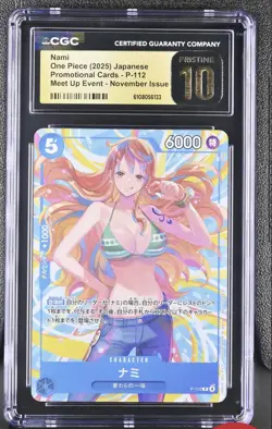 One Piece TCG Card Tcg Nami P 112 Promo Japanese CGC PRISTINE 10 BLACK LABEL - Image 1