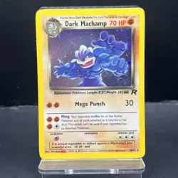 Pokemon Dark Machamp Holo Card 10/82 Team Rocket Series, WOTC LP - Image 1