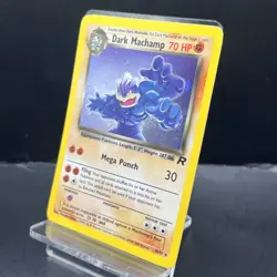 Pokemon Dark Machamp Holo Card 10/82 Team Rocket Series, WOTC LP - Image 3