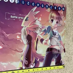 DTCG Duel Playmat Digimon Makino Ruki Renamon Anime Trading Card Game Mat Zones - Image 3