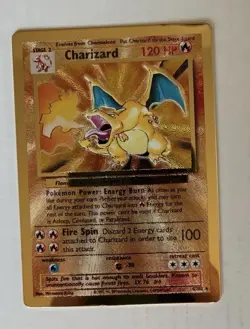 Pokemon TCG Charizard Gold Metal Celebrations Promo Holo Card 004/102 120HP - Image 1