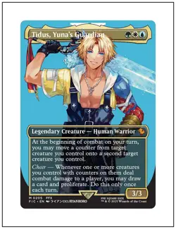 1x Tidus, Yuna's Guardian, Borderless Art, Magic the Gathering MTG NM - Image 1