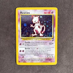 2000 Pokemon Base Set 2 Mewtwo Holo Rare #10/130 With Swirl - Image 1