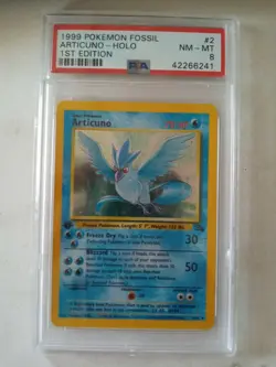 1999 Pokemon Fossil 1st Edition Holo Articuno #2 PSA 8 NM-MT - Image 1