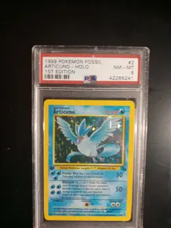 1999 Pokemon Fossil 1st Edition Holo Articuno #2 PSA 8 NM-MT - Image 3