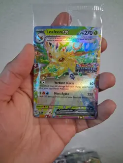 Pokemon Prismatic Evolutions Leafeon ex 006/131 Surprise Box Stamped Sealed - Image 3