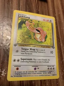 #38/64 Lickitung 1st Edition HP Vintage Pokemon Tcg Jungle 1995 - Image 1