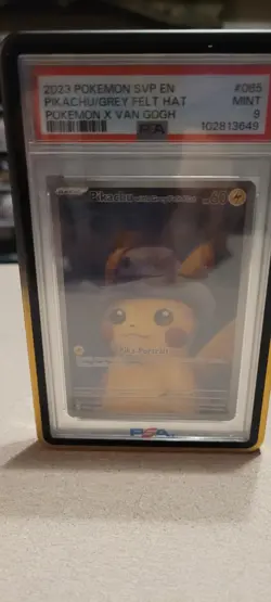 Pikachu with Grey Felt Hat #085 PSA 9 Van Gogh Promo Pokemon 2023 - Image 1