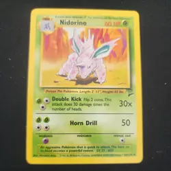 Pokemon Nidorino 54/130 Base Set 2 Unlimited LP - Image 1