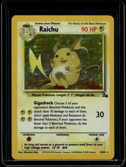Pokemon TCG Raichu 14/62 Fossil Holo Rare MP - Image 1