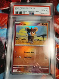 Pokemon Litleo Prismatic Evolutions Master Ball 015/131 Psa10 - Image 1