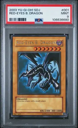 2003 YU-GI-OH! STARTER DECK: JOEY #001 RED-EYES B. DRAGON PSA 9 - Image 1
