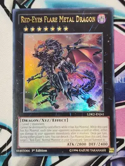YUGIOH LDK2-ENJ41 Red-Eyes Flare Metal Dragon Ultra Rare 1ST EDITION - Image 1