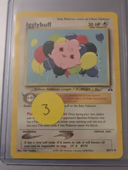 Igglybuff 40/75 Neo Discovery Unlimited 2001 Pokemon Card Uncommon - Image 1