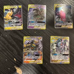Pokemon TCG 5 Card Lot TAG TEAM GX Foil Chinese Pikachu Zekrom And Other! - Image 1