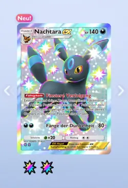 Shiny Nachtara / Umbreon ex (DE) | Pokemon TCGP Pocket | DIGITAL CARD TRADE 🌟🌟 - Image 1