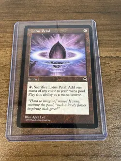Vintage 1997 MTG Tempest Lotus Petal Card - Image 1