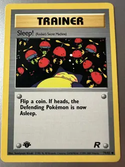 Sleep! 79/82 1st Edition LP Common Team Rocket Pokemon Card 2000 WOTC - Image 1