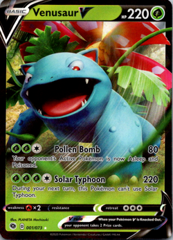 Venusaur V - 001/073 - Pokemon Champions Path Sword & Shield Ultra Rare Card NM - Image 1