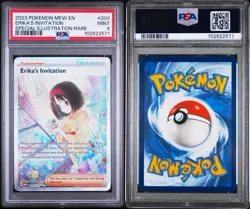2023 POKEMON MEW EN-151 SPECIAL ILLUSTRATION RARE #203 ERIKA'S INVITATION PSA 9 - Image 5