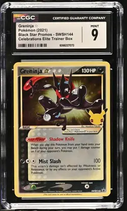 CGC 9 GRENINJA GOLD STAR SWSH144 CELEBRATIONS BLACK STAR PROMO POKEMON MINT BM - Image 1