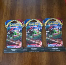 Pokemon Sword And Shield Sleeved Booster Packs X3 - Image 1