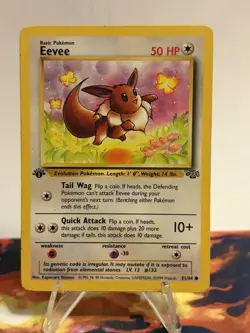 Pokemon TCG - Eevee 51/64 Jungle Regular 1st Edition MP - Image 1