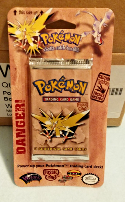 1999 Pokemon Fossil Blister Pack - Factory Sealed (Unopened) WOTC Zapdos - Image 1