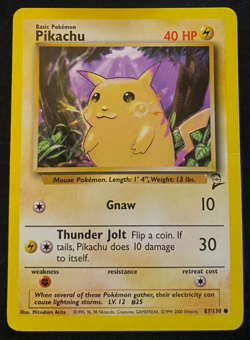 Pokemon TCG Pikachu Base Set 2 87/130 Regular LP - Image 1