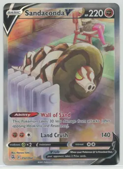 Sandaconda V 2021 Pokemon SWSH Fusion Strike Ultra Rare #252/264 - LP - Image 1