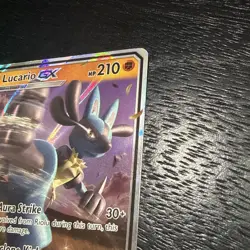 Pokemon - Lucario GX ULTRA RARE Black Star Promo SM100 TCG Card Holo Foil - Image 2
