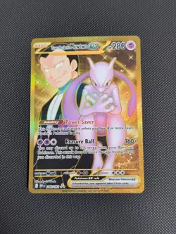 Destined Rivals Gold Team Rockets Mewtwo EX Hyper Rare Card 240/182 - Image 1