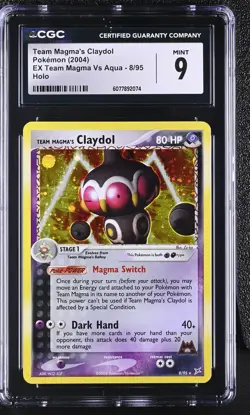 CGC 9 MINT Team Magma's Claydol EX Team Magma Vs Aqua 8/95 Holo Pokemon Card - Image 1