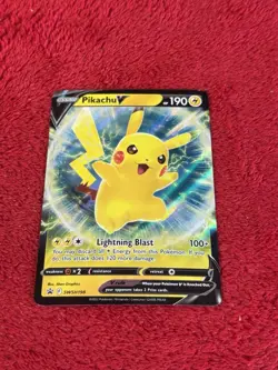 Pikachu V SWSH198 SWSH: Sword & Shield Promo Cards Holo Lp+ - Image 1