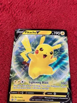 Pikachu V SWSH198 SWSH: Sword & Shield Promo Cards Holo Lp+ - Image 3