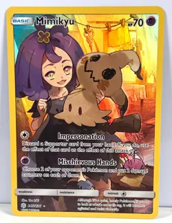 2019 Mimikyu Secret Rare Holo 245/236 Card Sun & Moon Cosmic Eclipse Pokemon - Image 1