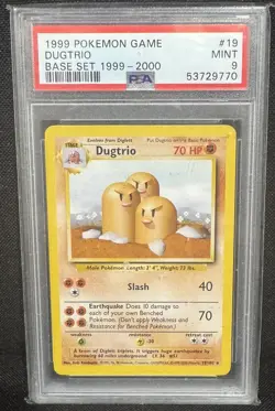 Pokemon Dugtrio 19/102 | Base Set 1999-2000 Game | PSA 9 - Image 1