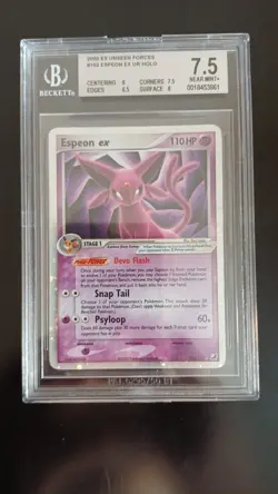 POKEMON ESPEON EX BGS 7,5 NM+ EX UNSEEN FORCES 102/115 ENG NO SHINING CHARIZARD - Image 1
