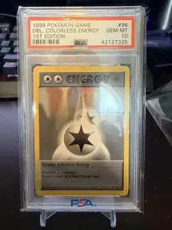 1999 POKEMON BASE SET 1ST EDITION #96 DOUBLE COLORLESS ENERGY PSA 10 GEM MINT - Image 1