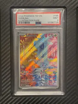 2024 PSA 9 Deerling #165 Illustration Rare Pokemon TCG SV Temporal Forces - Image 1