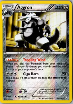 Aggron 80/124 Holo Rare Dragons Exalted LP Pokemon Card - Image 1