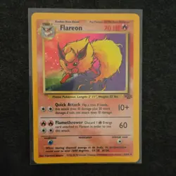 Pokemon TCG Jungle Flareon 3/64 Rare Stage 1 70 HP English 1999 Card - Image 1